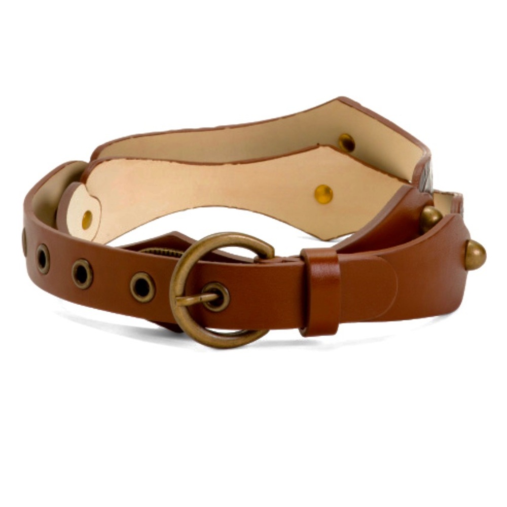 LEATHER BELT WITH EMBOSSED PRINT